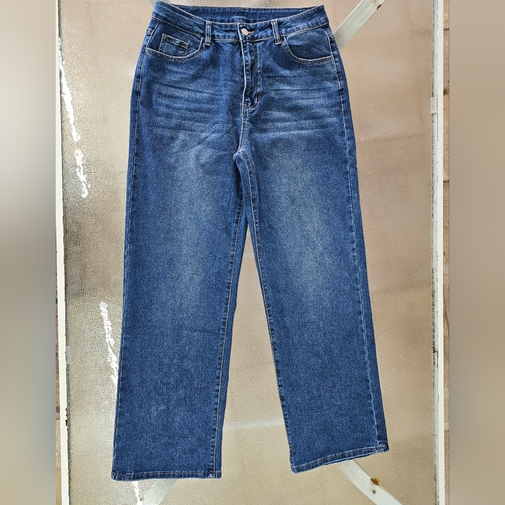 Vintage High Waist Wide Leg Woman's Jeans XL | Y2K Minimalist Street Style